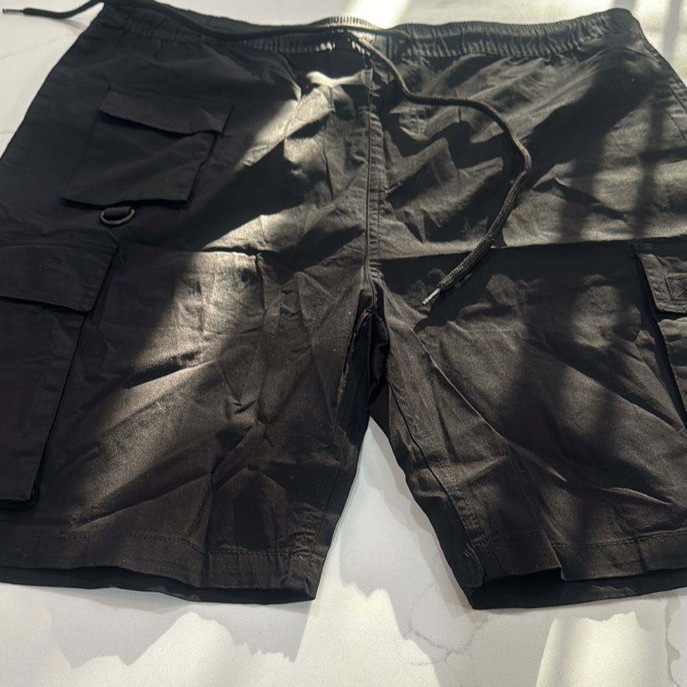 Black Cargo Shorts with Sleek Design